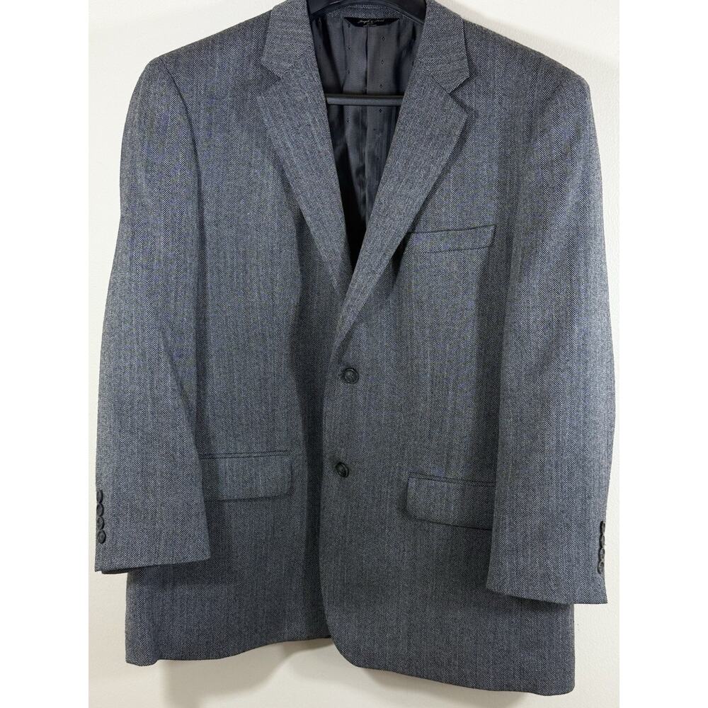 Joseph & Feiss Blazer Jacket Sport Coat 50R Gray Luxury Wool